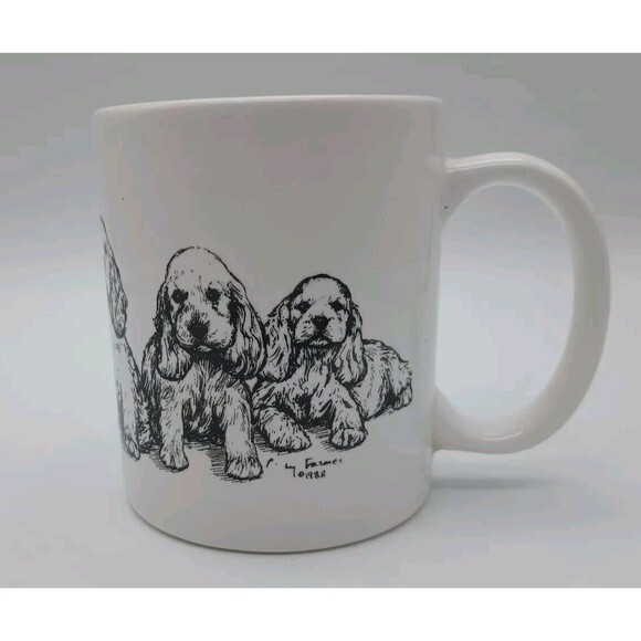 Cindy Farmer Mug Puppies Cocker Spaniel 1988 - Picture 1 of 7